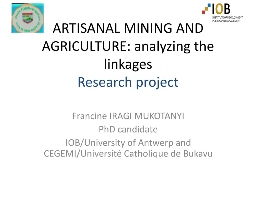 artisanal mining and agriculture analyzing n.w