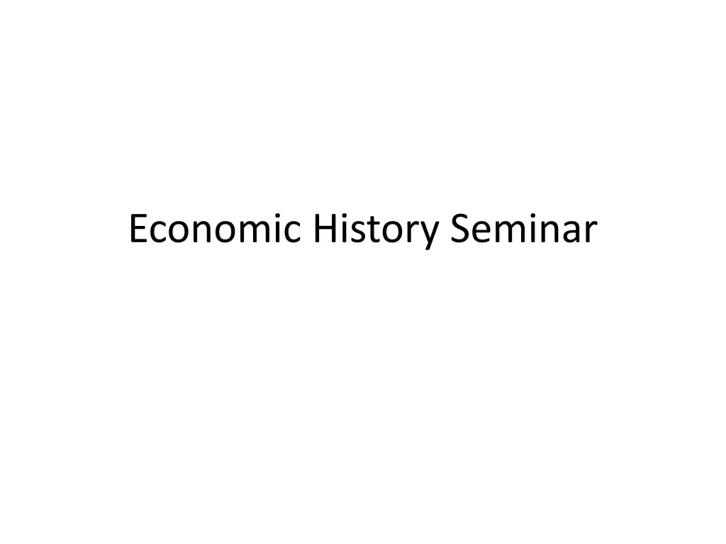economic history seminar n.w
