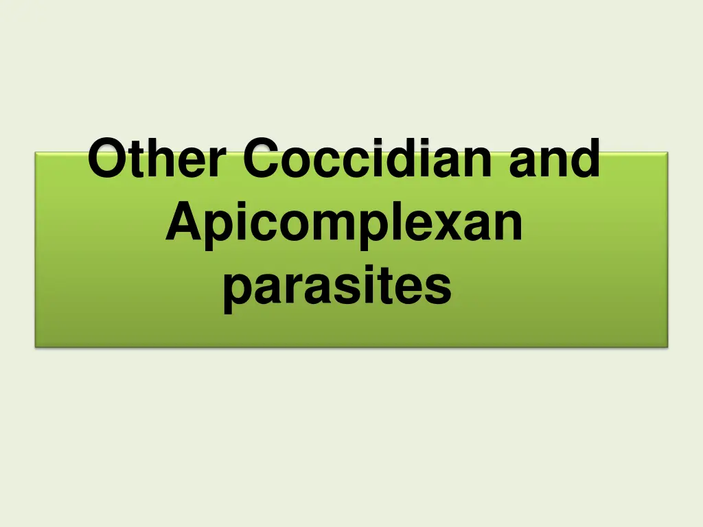 other coccidian and apicomplexan parasites n.w