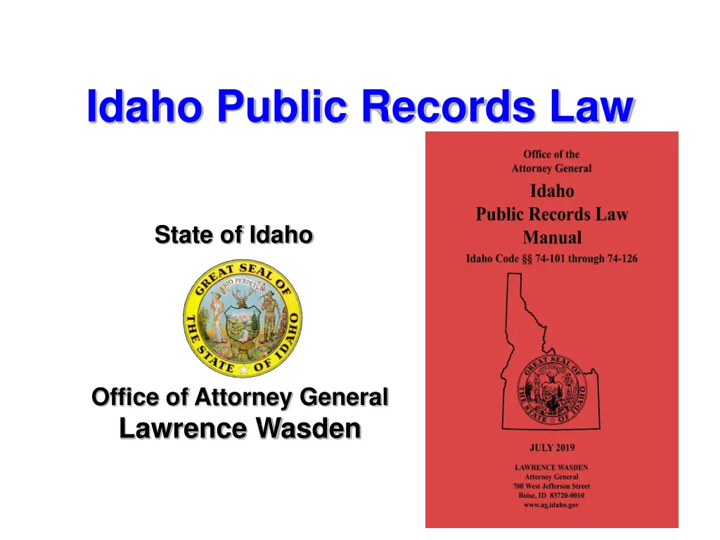 idaho public records law n.w