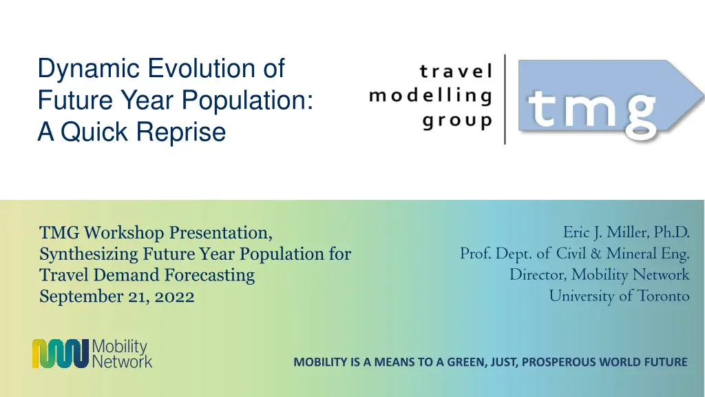 dynamic evolution of future year population n.w