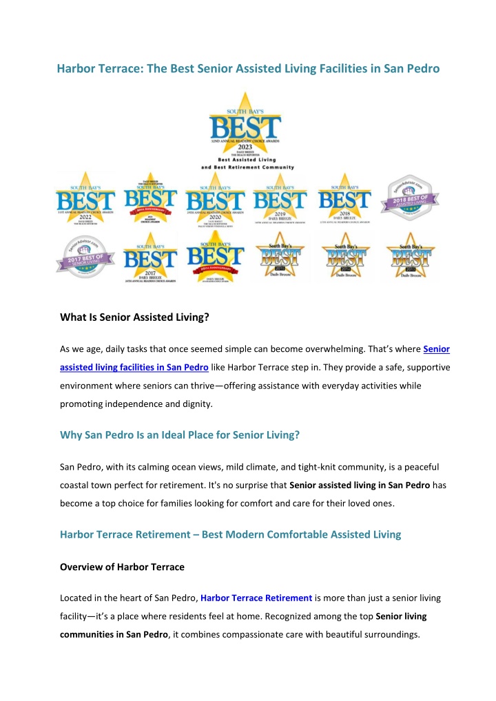 harbor terrace the best senior assisted living n.w