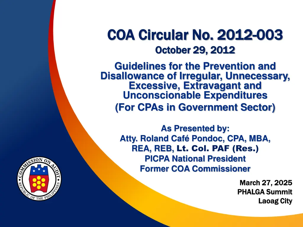 coa circular no 2012 coa circular no 2012 n.w