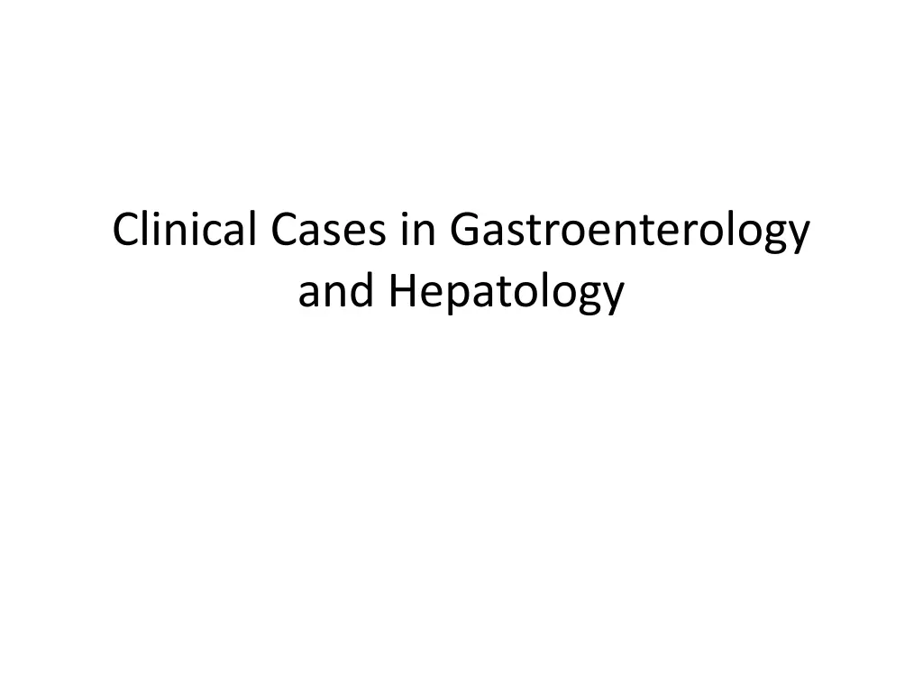 clinical cases in gastroenterology and hepatology n.w