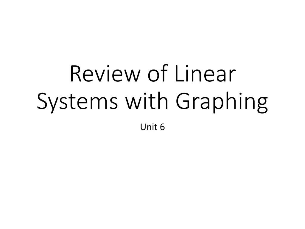 review of linear systems with graphing n.w