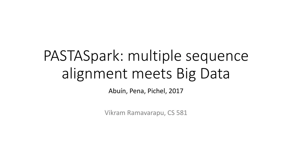 pastaspark multiple sequence alignment meets n.w