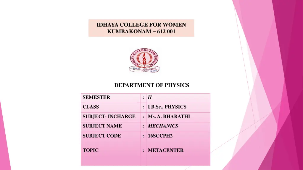 idhaya college for women kumbakonam 612 001 n.w