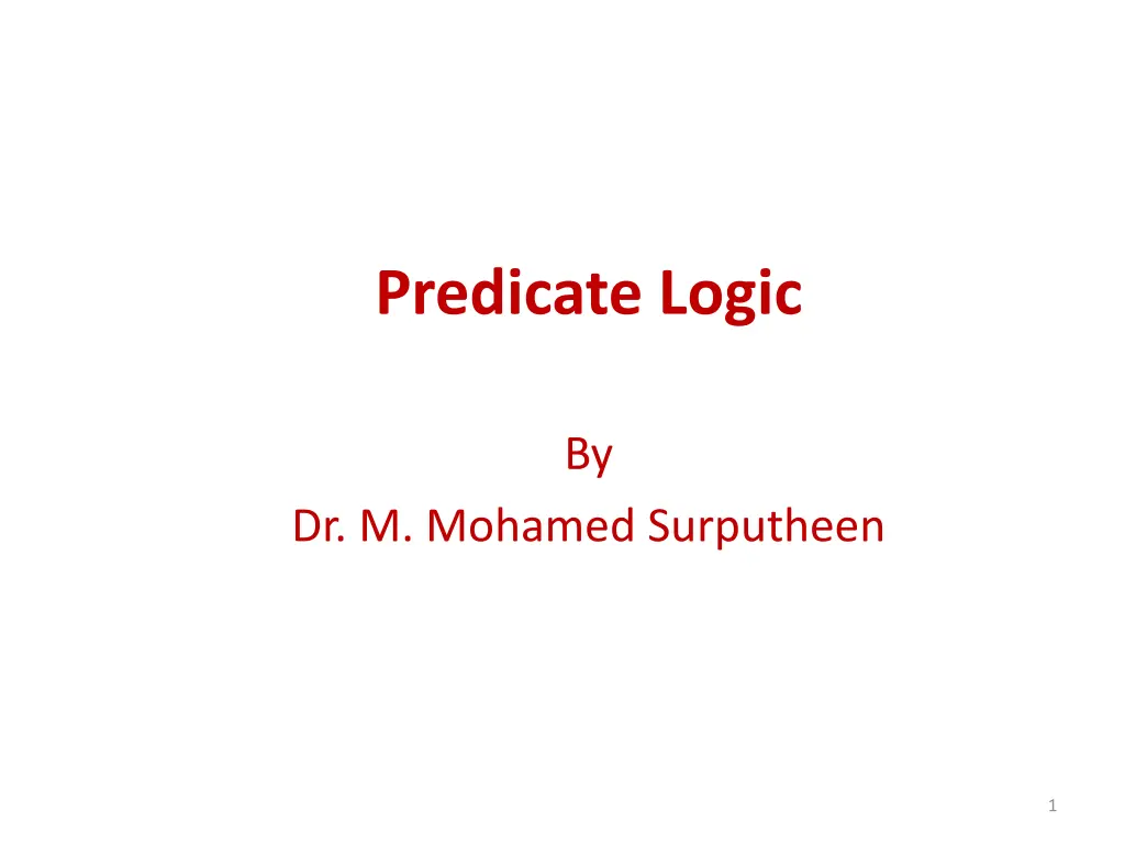 predicate logic n.w