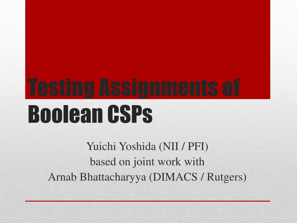 testing assignments of boolean csps n.w