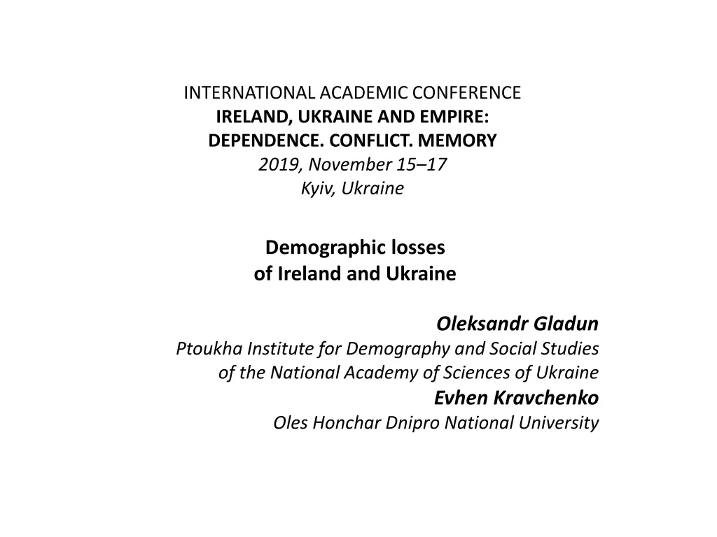 international academic conference ireland ukraine n.w