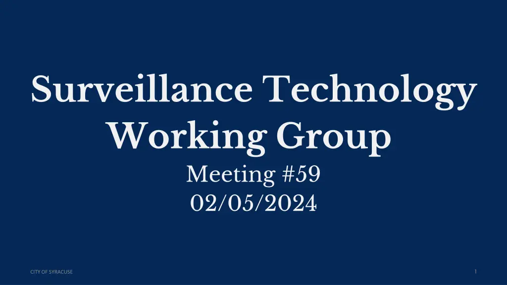 surveillance technology policy and data governance n.w