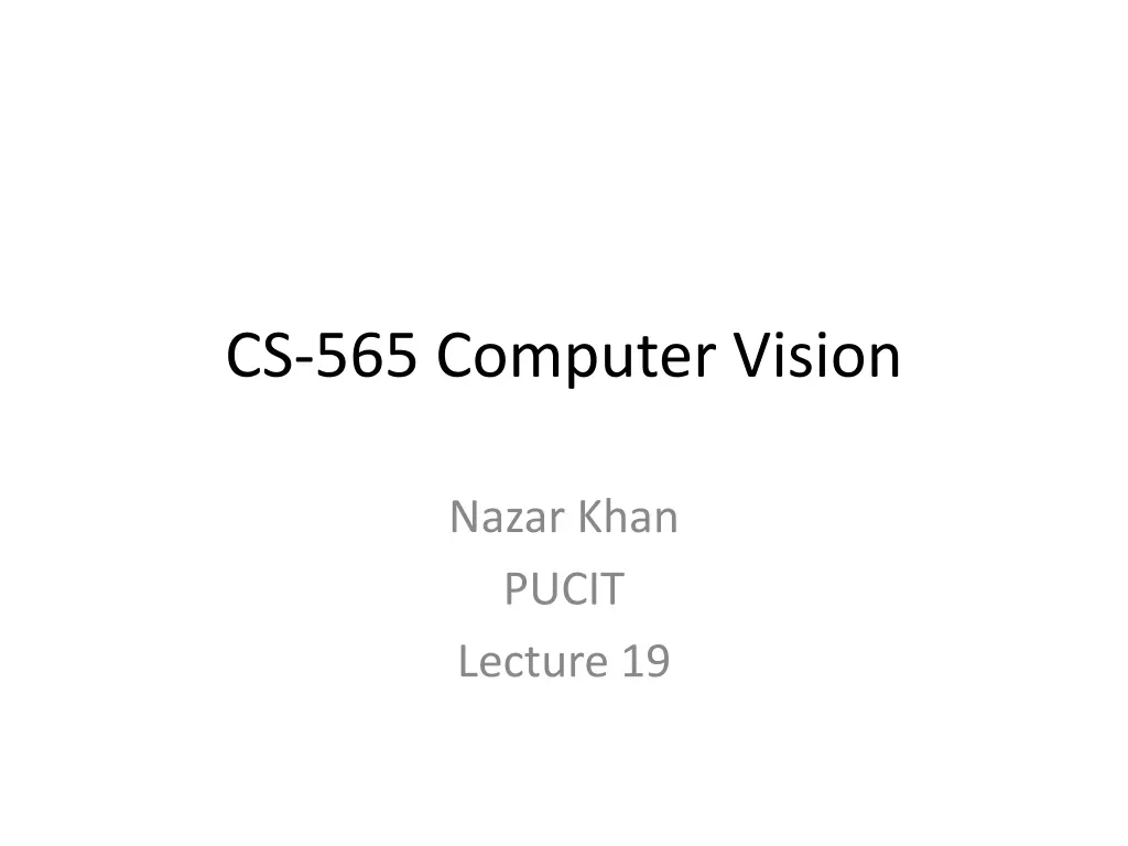 cs 565 computer vision n.w
