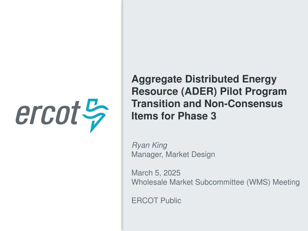 aggregate distributed energy resource ader pilot n.w