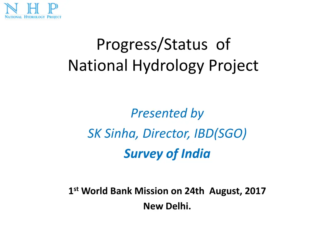progress status of national hydrology project n.w