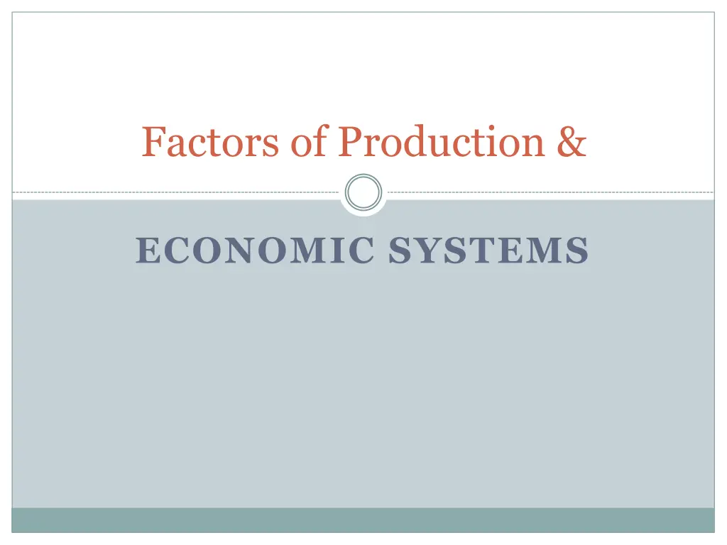factors of production n.w