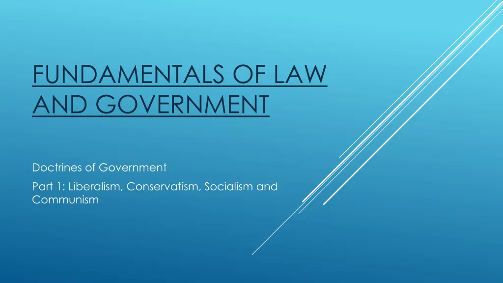 fundamentals of law and government n.w