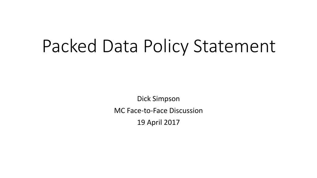 packed data policy statement n.w