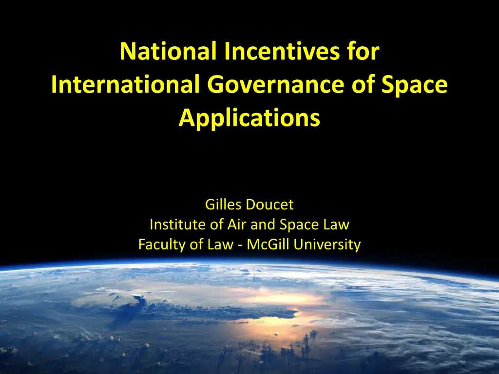 national incentives for international governance n.w