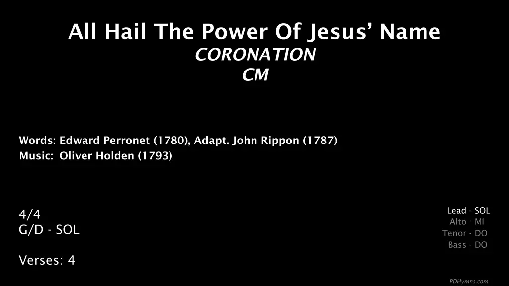 all hail the power of jesus name coronation cm n.w