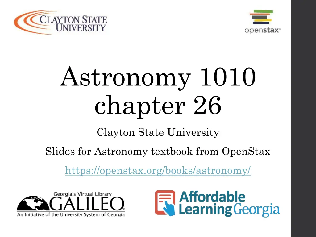 astronomy 1010 chapter 26 n.w