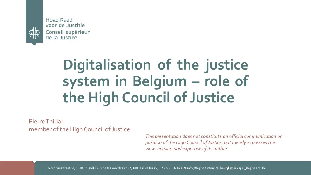 digitalisation of the justice system in belgium n.w