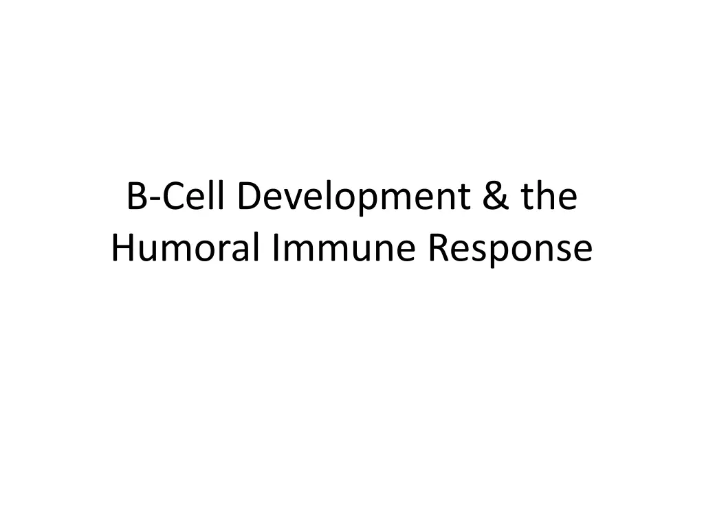 b cell development the humoral immune response n.w