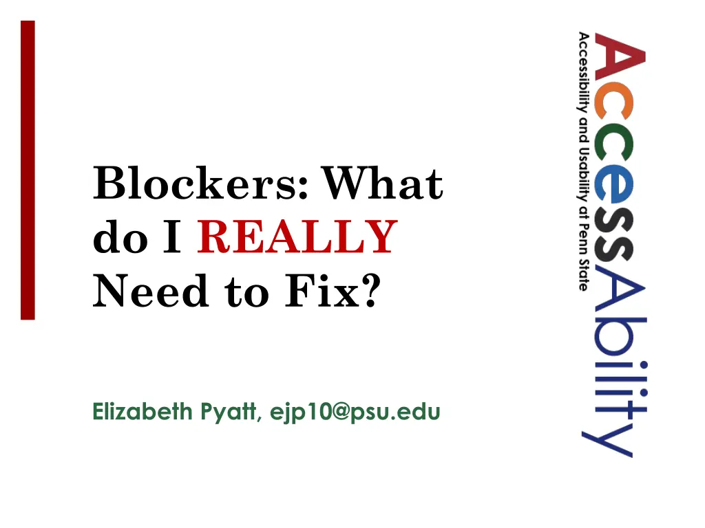 blockers what do i really need to fix n.w
