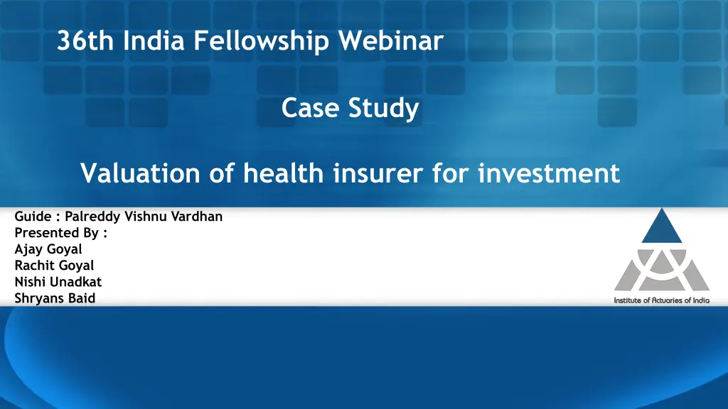 36th india fellowship webinar n.w