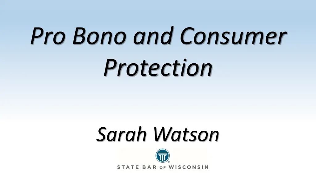 pro bono and consumer protection n.w