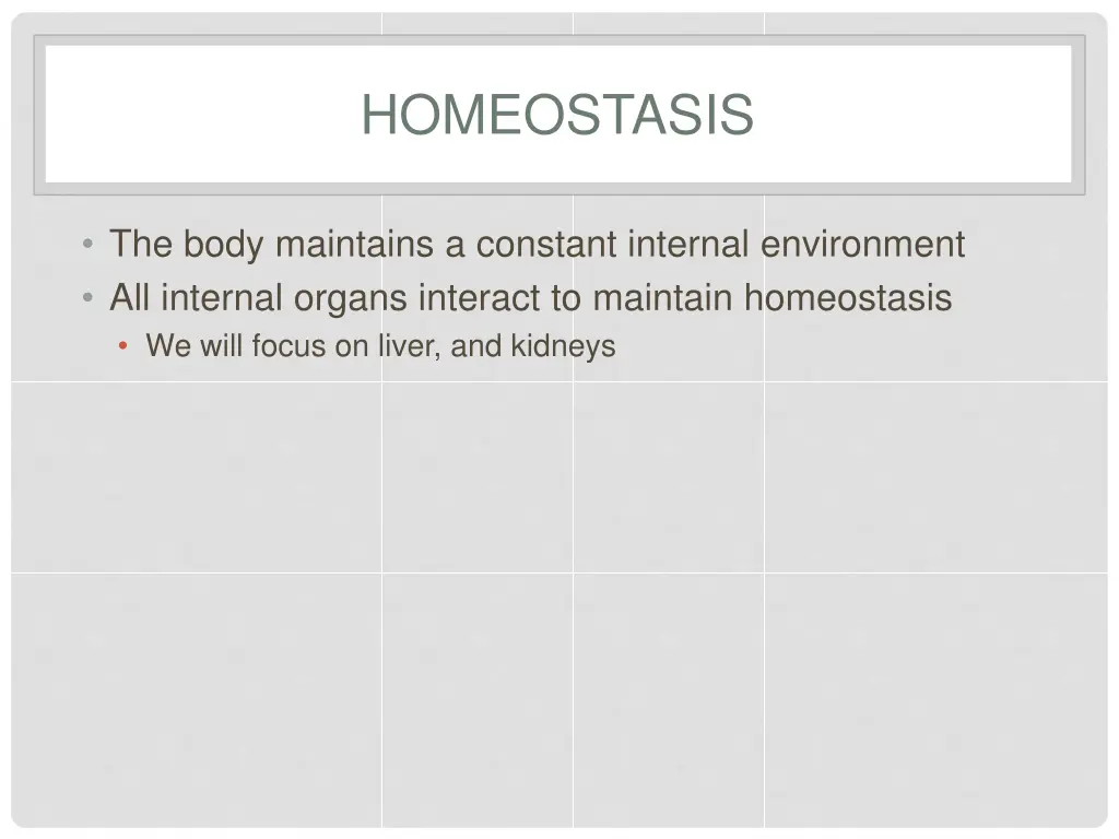 homeostasis n.w