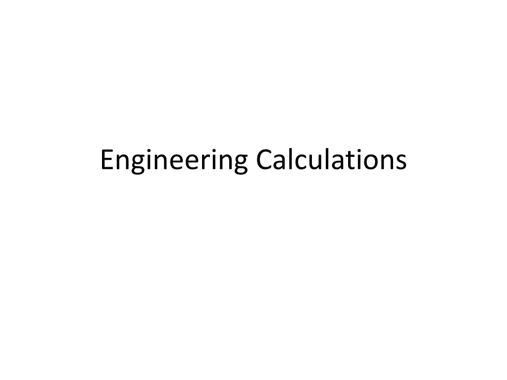 engineering calculations n.w