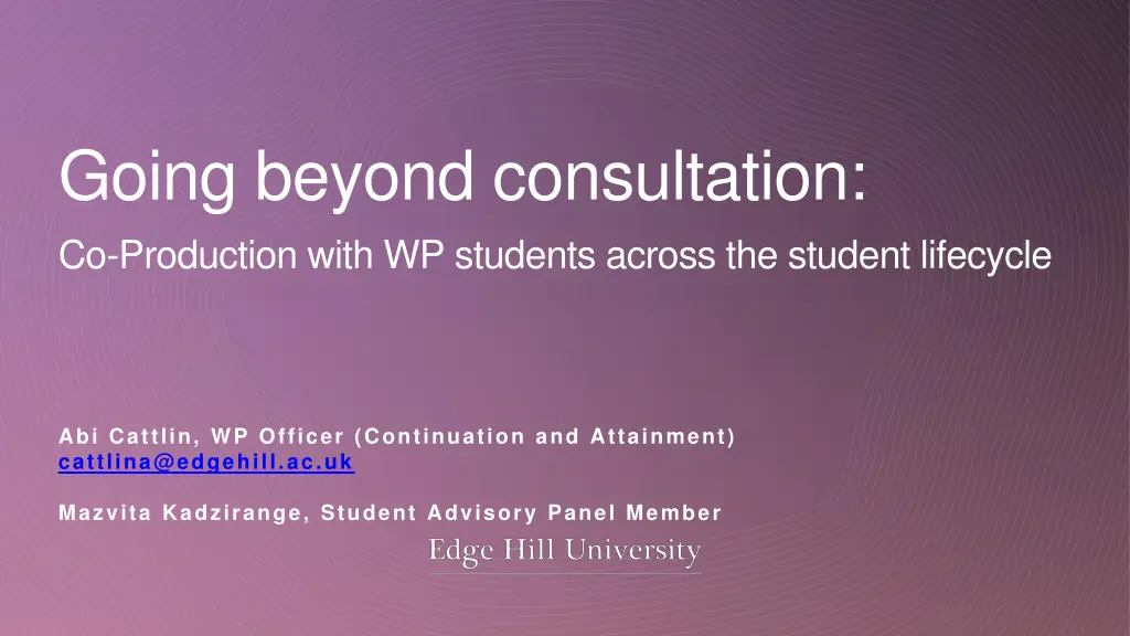 going beyond consultation co production with n.w