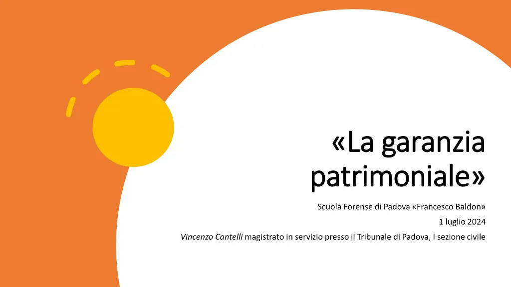 la garanzia la garanzia patrimoniale patrimoniale n.w