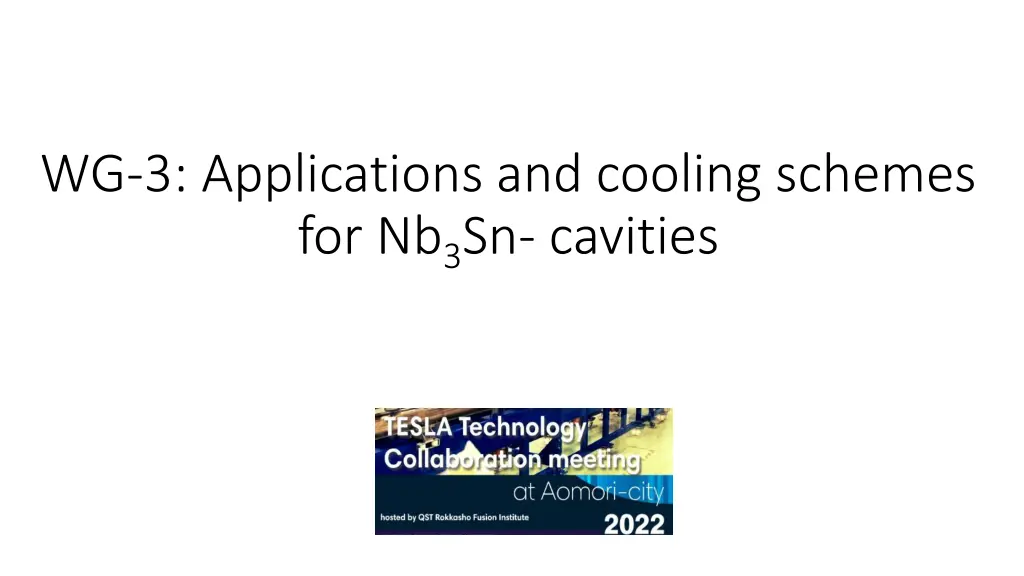 wg 3 applications and cooling schemes n.w