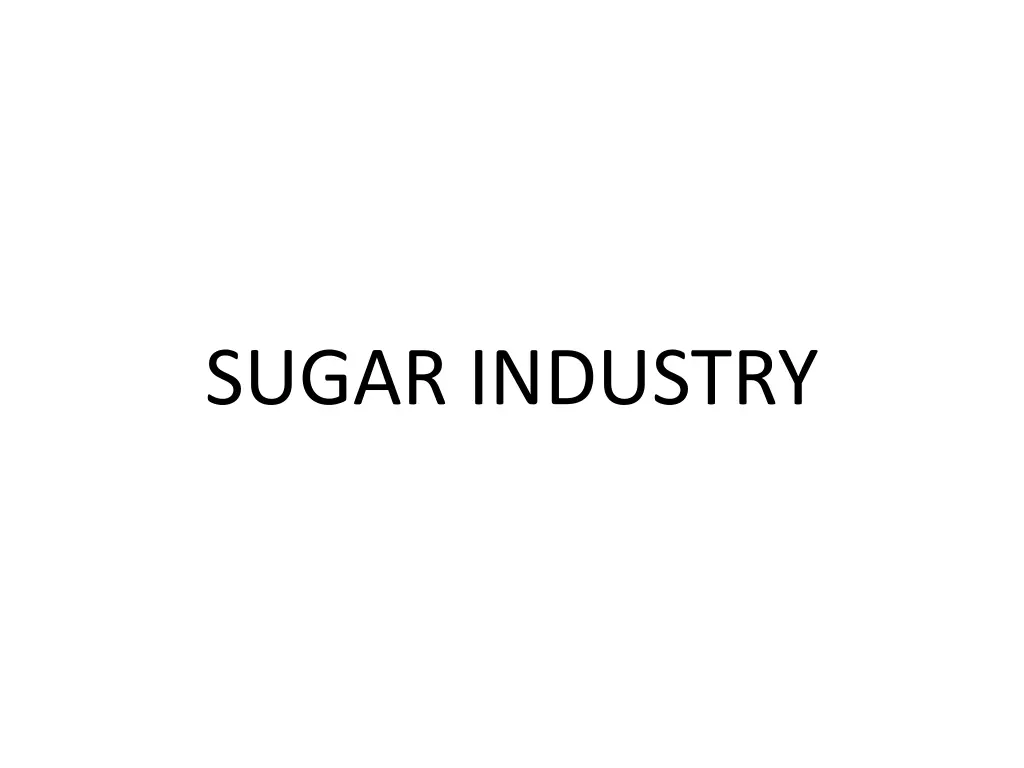 sugar industry n.w