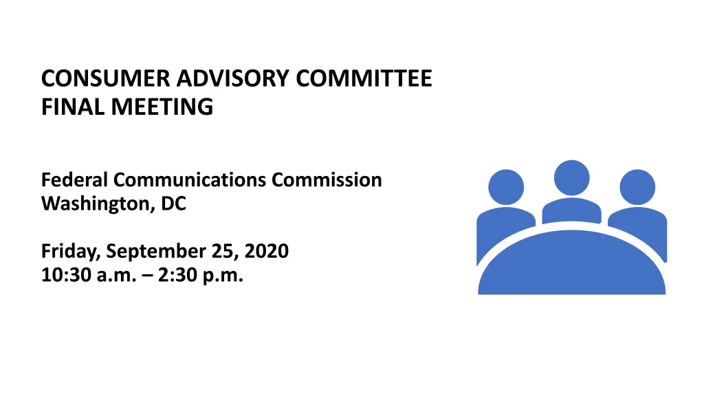 consumer advisory committee final meeting n.w