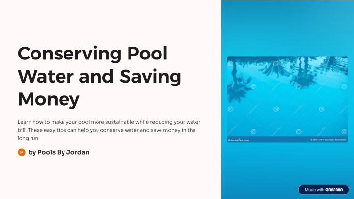 conserving pool water and saving money n.w