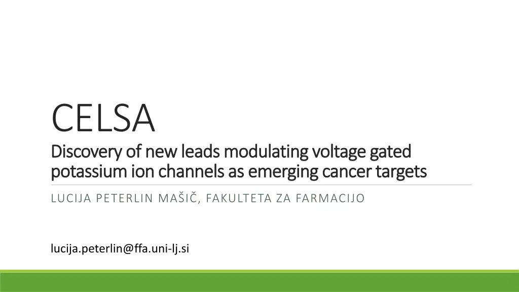 celsa discovery of new leads modulating voltage n.w