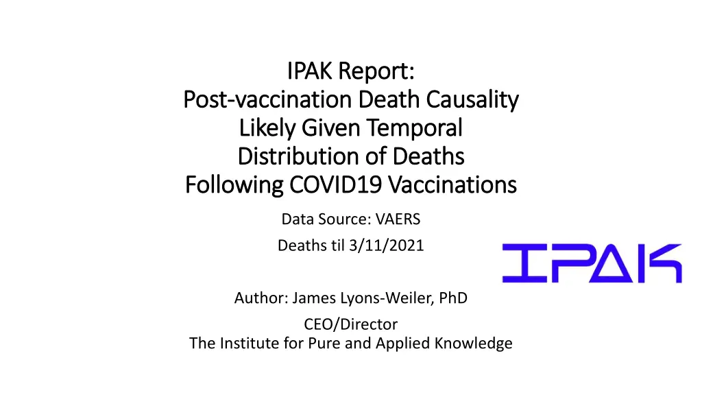ipak report ipak report vaccination death n.w