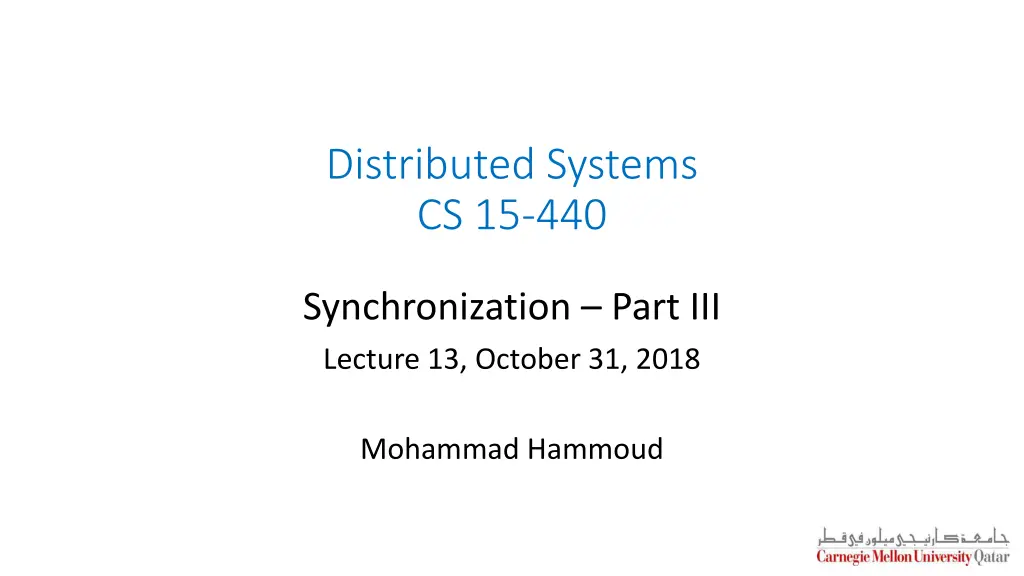 distributed systems cs 15 440 n.w