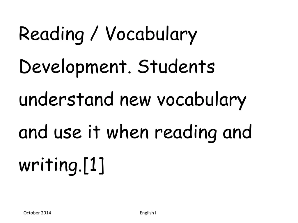 reading vocabulary development students n.w