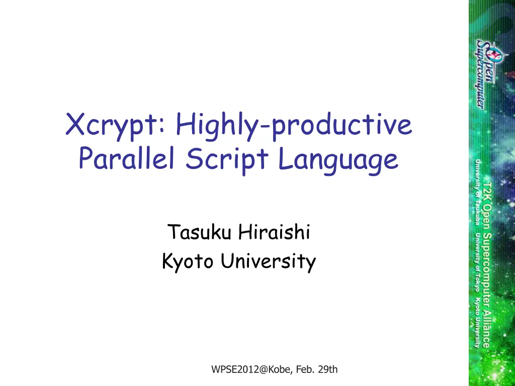 xcrypt highly productive parallel script language n.w