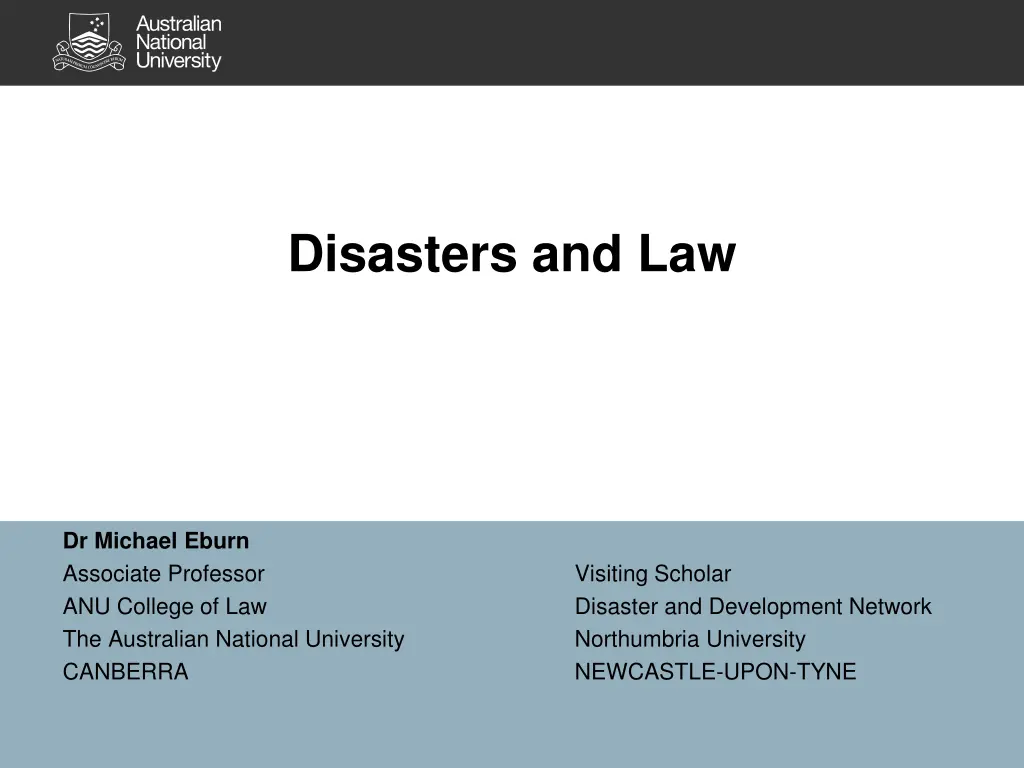 disasters and law n.w