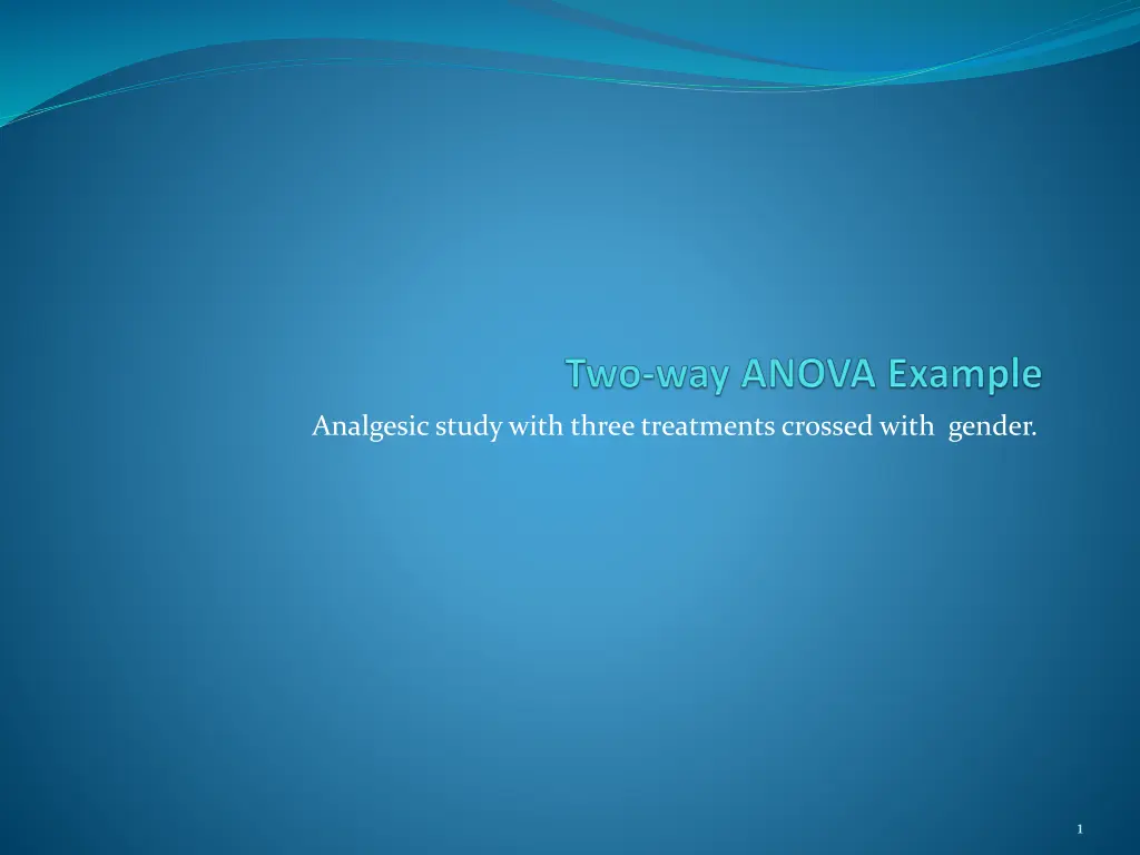 analgesic study with three treatments crossed n.w