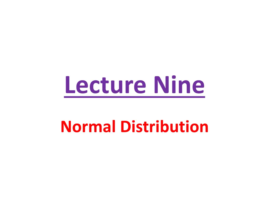 lecture nine n.w