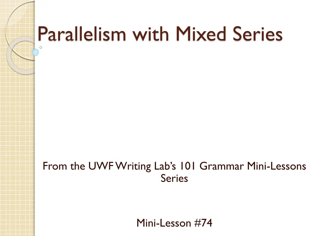 parallelism with mixed series n.w