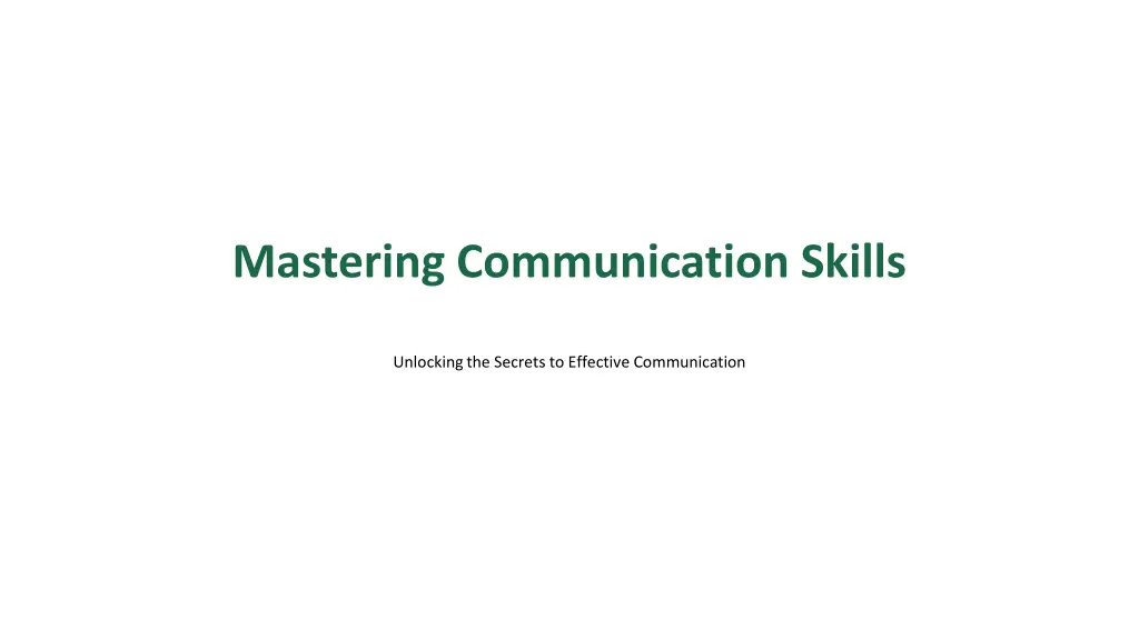mastering communication skills n.w