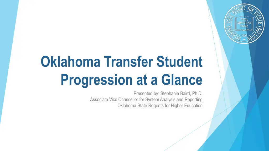 oklahoma transfer student progression at a glance n.w