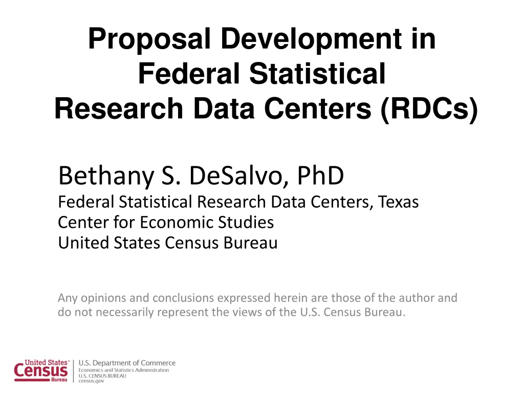 proposal development in federal statistical n.w