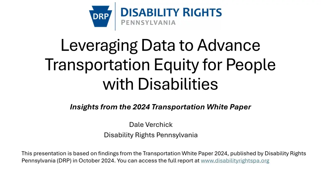 leveraging data to advance transportation equity n.w